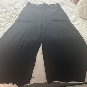 Free People Black Wide-Leg Pants